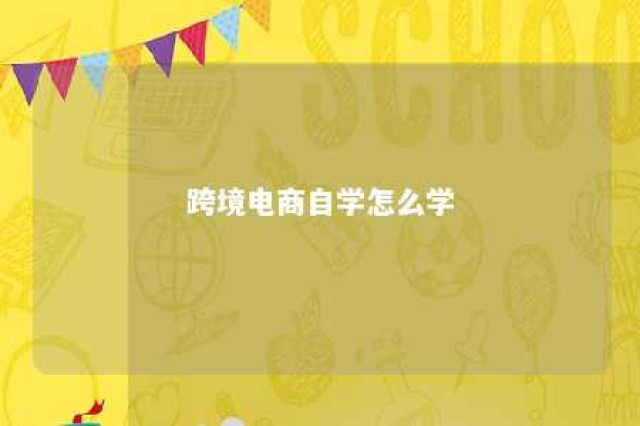 跨境电商自学怎么学 跨境电商自学怎么学的